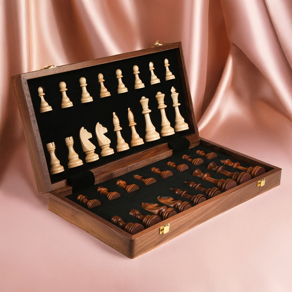 RoyalChess – Set di scacchi in legno pieghevole con scacchiera formato torneo