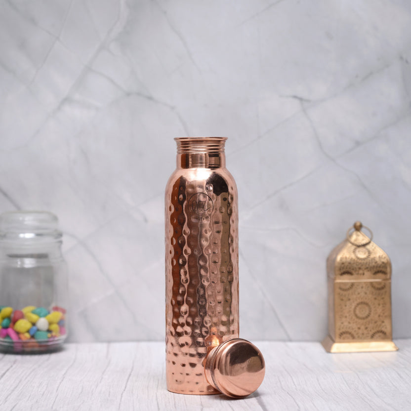 Koperen Waterfles 800ML Gehamerd 100% Puur Koper Lekvrij | Sansoti 0