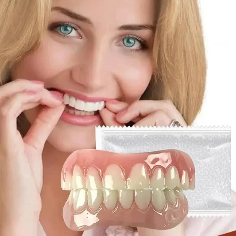 SmileLine Kit de Silicona para Próteses Dentais – Conxunto de dentadura flexible para adultos con axuste natural e confort