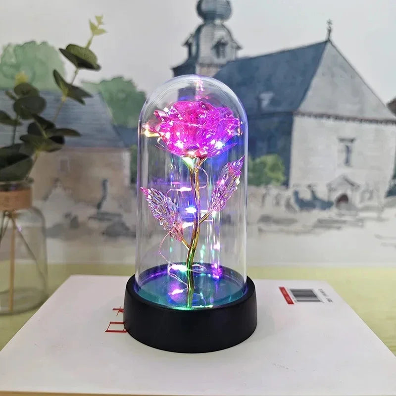 Lumirose LED Roos – Flor de rosa artificial con iluminación, agasallo romántico para San Valentín, voda e decoración