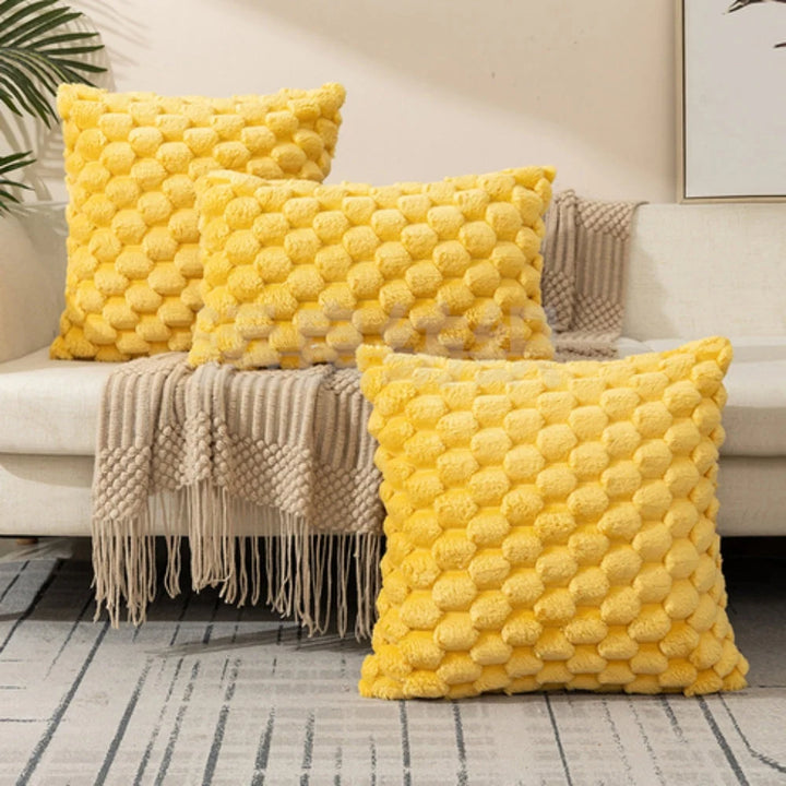 Kussenhoes 3D textuur katoen polyester roze sierkussen bank slaapkamer decoratief zacht hoes kussen vierkant rechthoek | Sansoti 2
