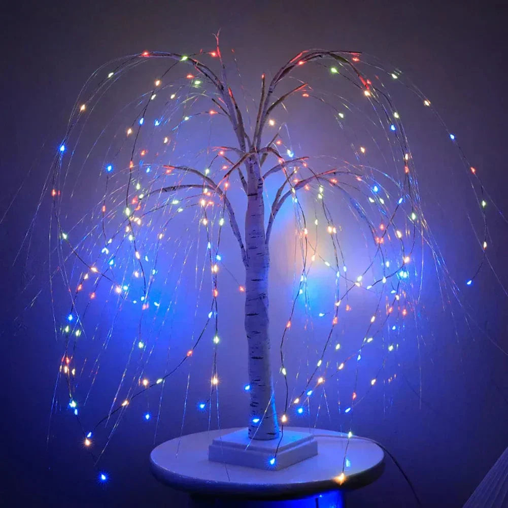 WillowGlow Lichtboom – Lámpara decorativa de sauce llorón con luz blanca cálida y ambiente natural