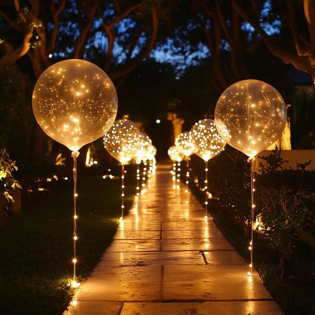 LED-ballonnen met lichtsnoer – Set van 10 voor bruiloften en feesten 0