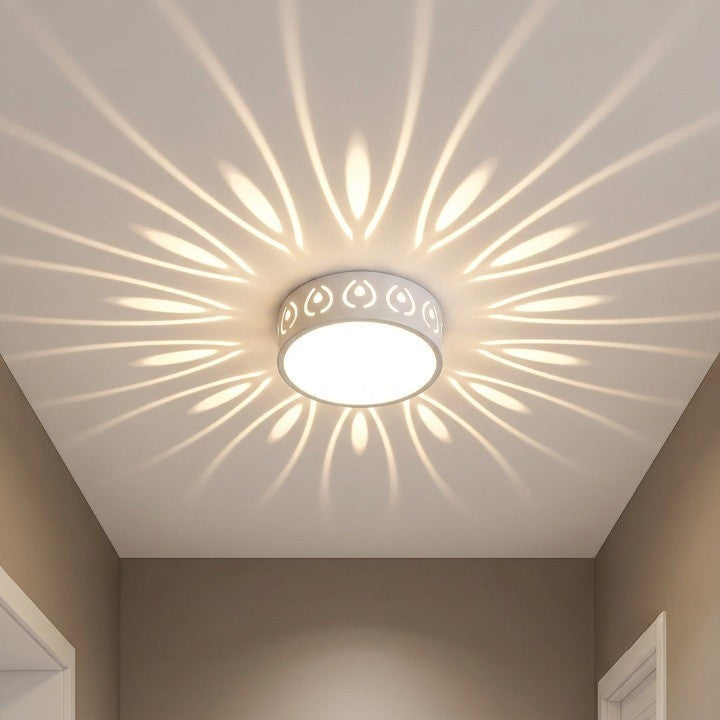 LED-plafondlamp, rond – 3W hallamp met decoratief lichteffect 0