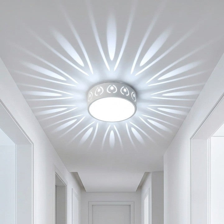 LED-plafondlamp, rond – 3W hallamp met decoratief lichteffect 1