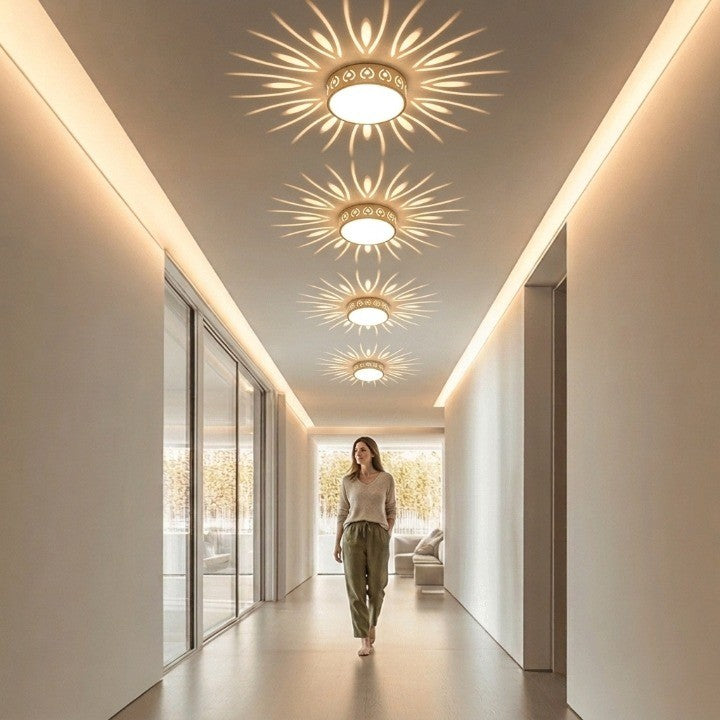 LED-plafondlamp, rond – 3W hallamp met decoratief lichteffect 2