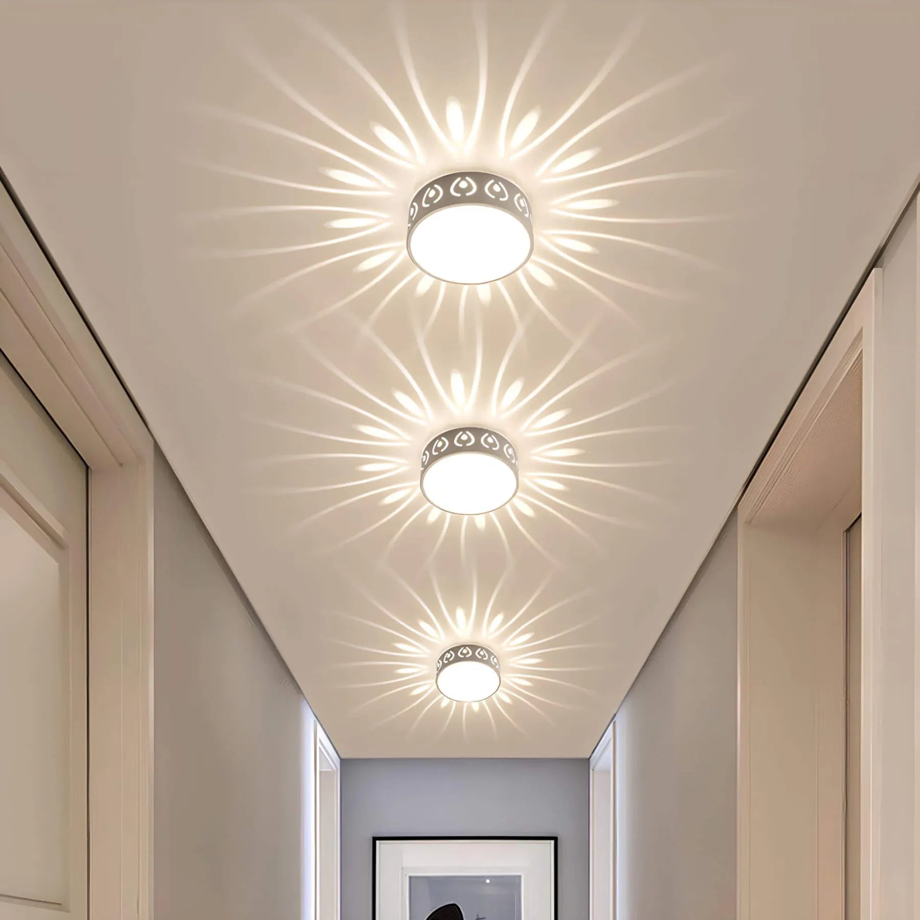 LED-plafondlamp, rond – 3W hallamp met decoratief lichteffect 4