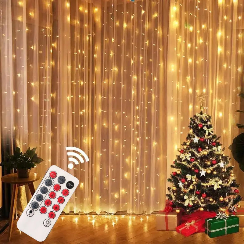 Luminexa LED Luci di Natale – Luci a Tenda con 8 Modalità di Luce, Impermeabile e a Risparmio Energetico per Interni ed Esterni