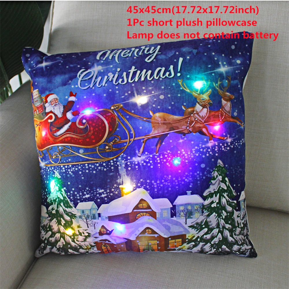 LED Kussensloop voor Feestdagen - 45x45 cm, Polyester, Machinewasbaar 10