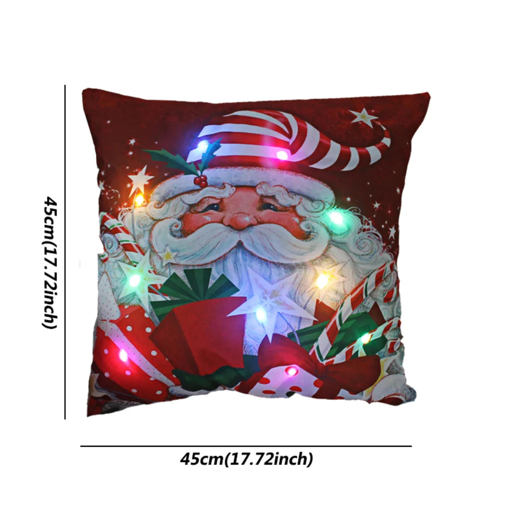 LED Kussensloop voor Feestdagen - 45x45 cm, Polyester, Machinewasbaar 4
