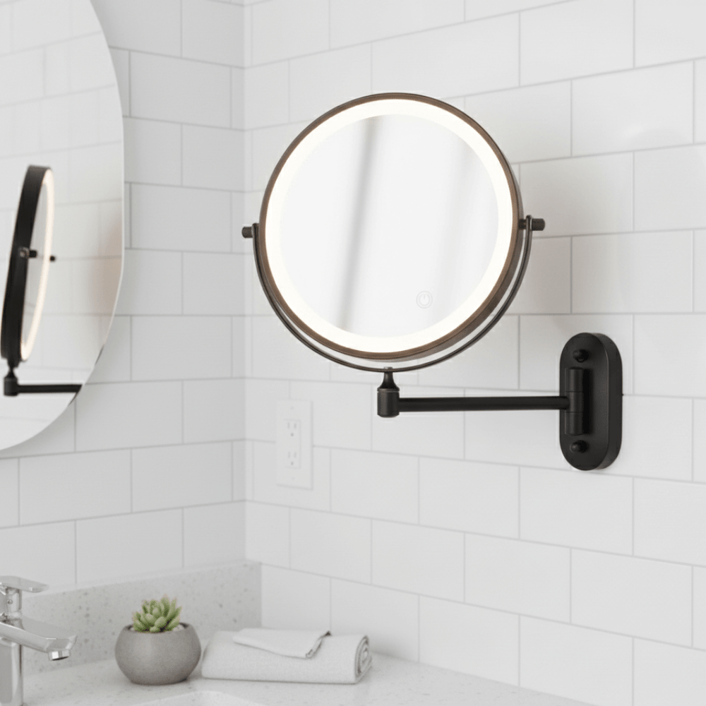 LED Make Up Spiegel Met Licht - Vergrootspiegel Met Oplaadbare Batterij en Instelbare Verlichting 1