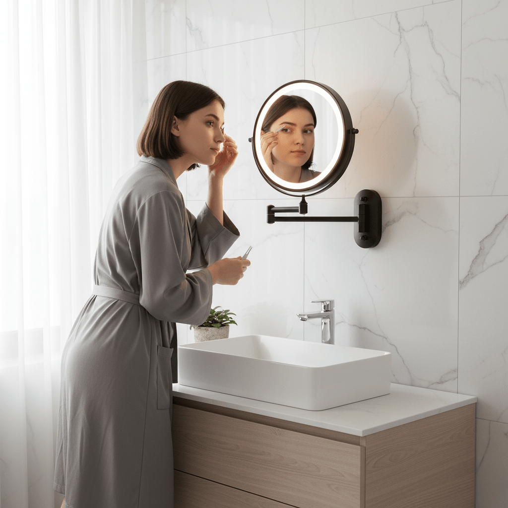 LED Make Up Spiegel Met Licht - Vergrootspiegel Met Oplaadbare Batterij en Instelbare Verlichting 2