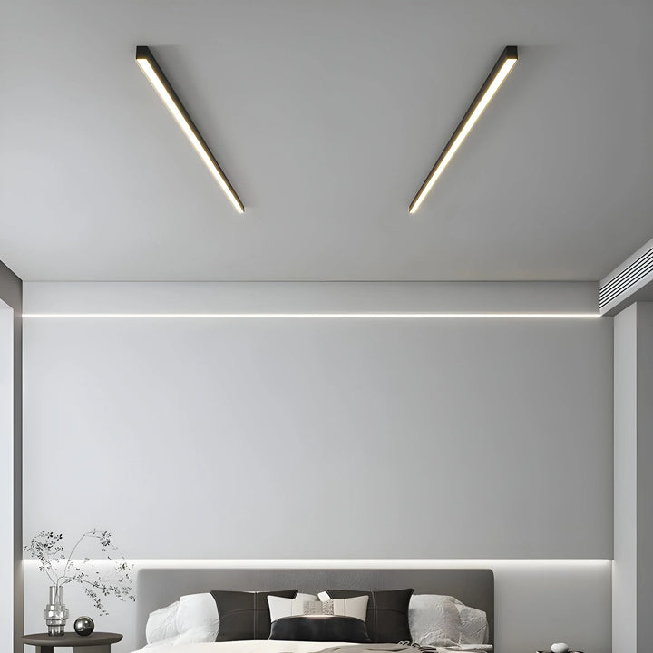 LED Plafondlamp Smal Modern Aluminium Zwart Wit 60-120cm | Sansoti 0