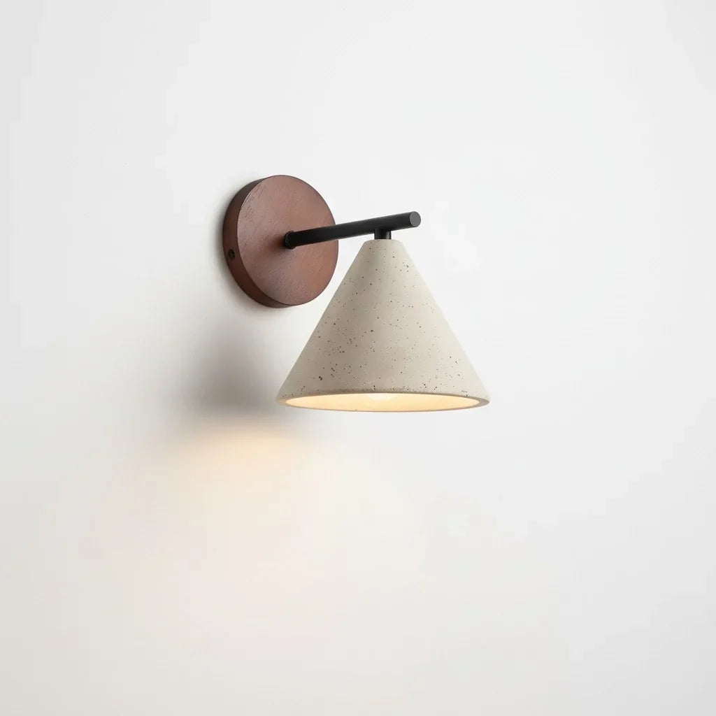 Lachlan Minimalist Travertine Cone Wall Sconce 4