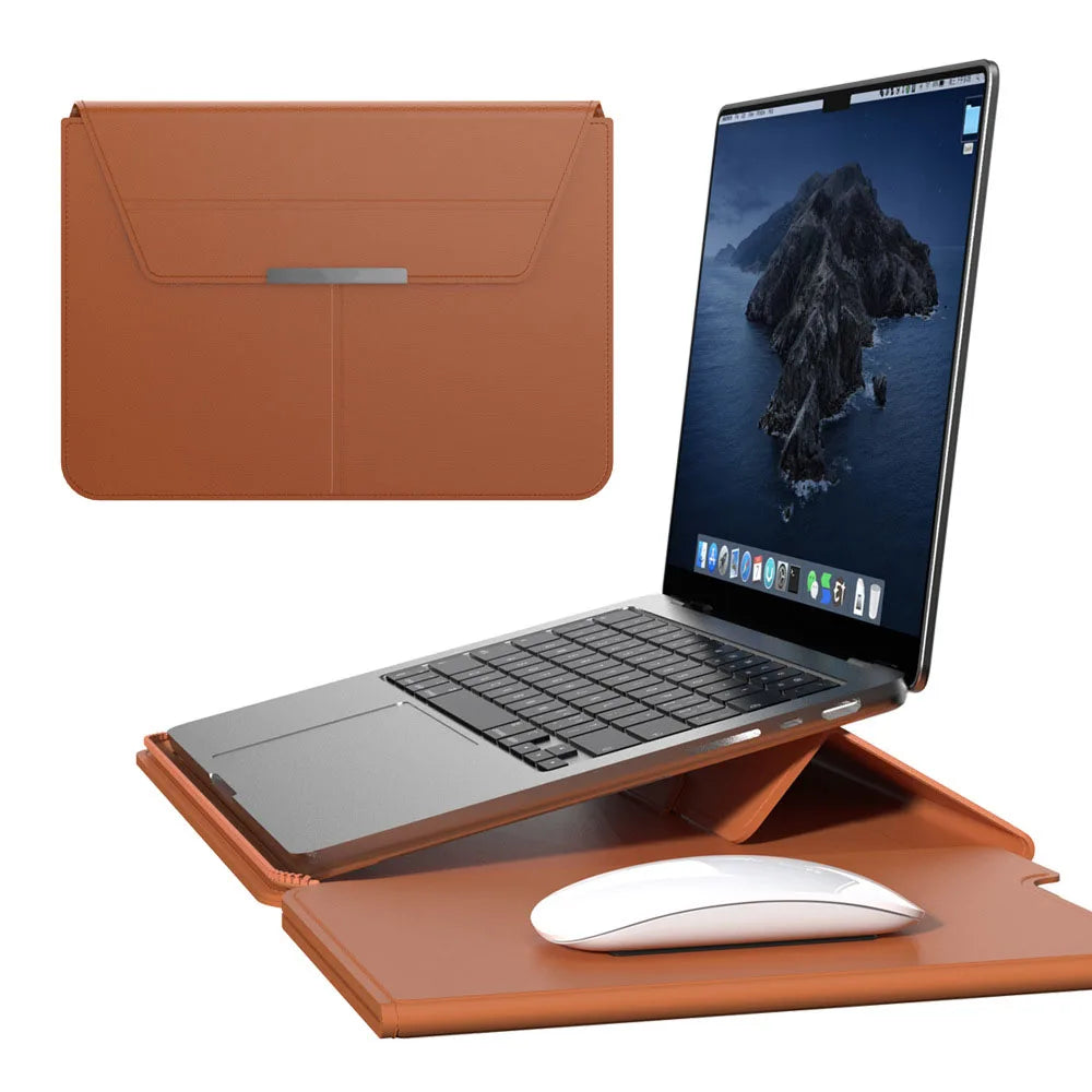 Lexano – 3-in-1 laptop sleeve PU leer waterdicht – 13–14 inch