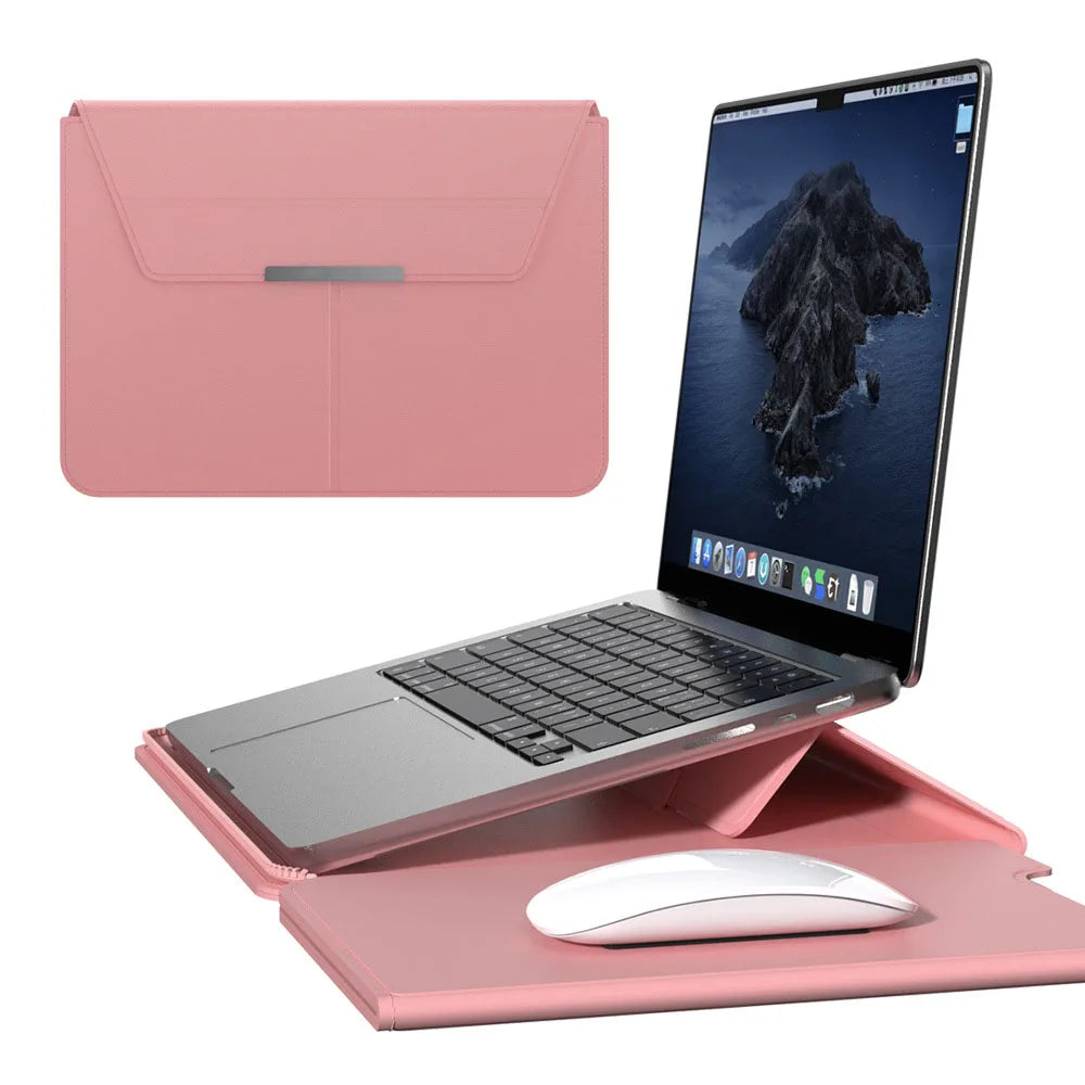 Lexano – 3-in-1 laptop sleeve PU leer waterdicht – 13–14 inch