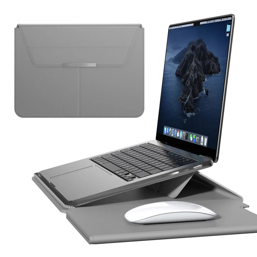Lexano – 3-in-1 laptop sleeve PU leer waterdicht – 13–14 inch