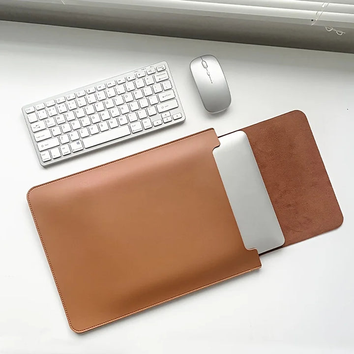 Techure – Custodia per laptop in pelle PU impermeabile – laptop da 12-16 pollici