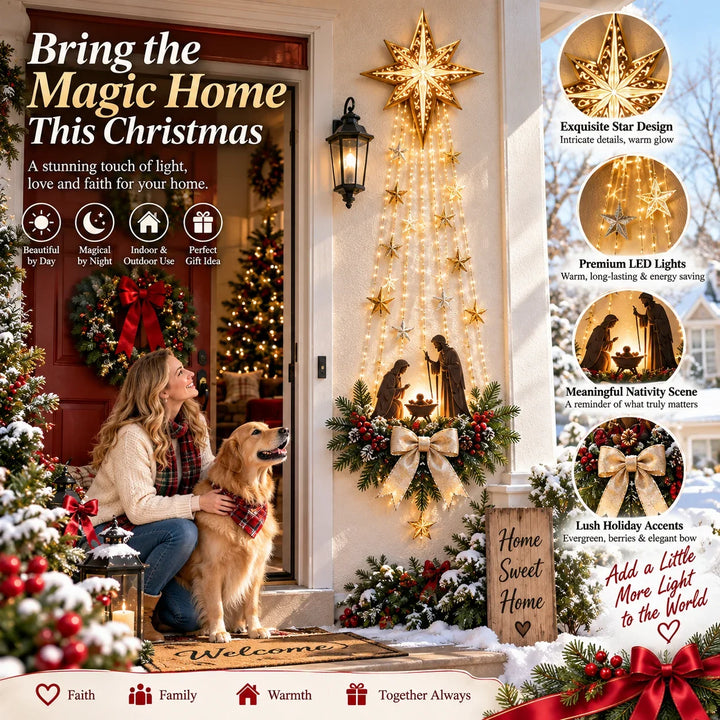 ✨Last Day 90% OFF✨✝️ Bethlehem Star of Faith™ – Lighted Nativity Wall Decor 4
