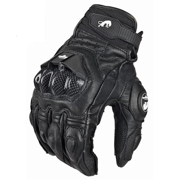 Leren Motorhandschoenen Heren en Dames - Zwart/Wit, 4 Seizoenen, Comfortabele Pasvorm 7