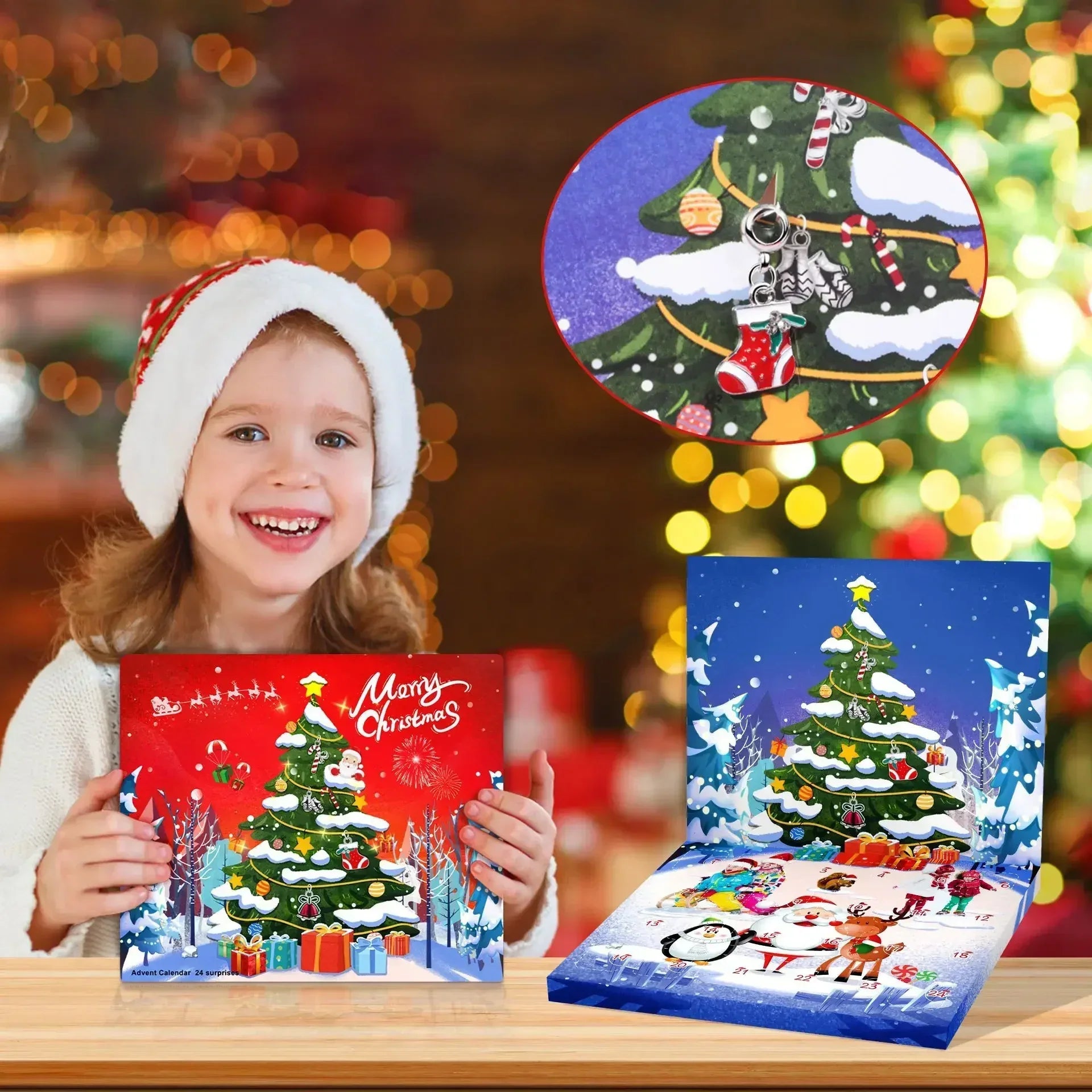 JoyCraft Calendario dell'Avvento Giftbox 2025 – Calendario fai-da-te di 24 giorni per ragazze con pupazzo di neve e Babbo Natale