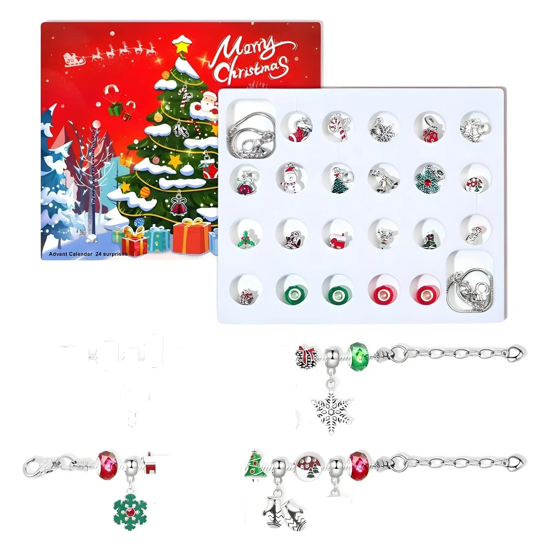 JoyCraft Calendario dell'Avvento Giftbox 2025 – Calendario fai-da-te di 24 giorni per ragazze con pupazzo di neve e Babbo Natale