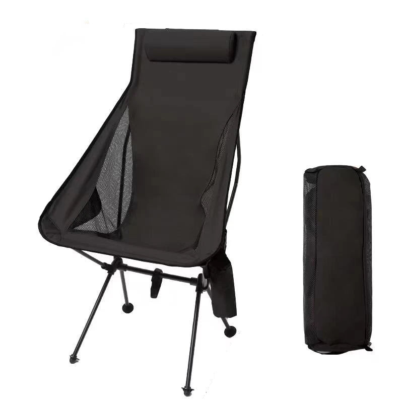 Lichtgewicht Opvouwbare Campingstoel met Hoofdsteun en Aluminium Frame 6