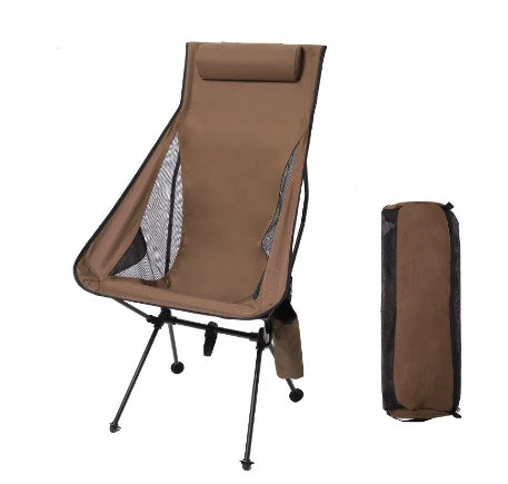 Lichtgewicht Opvouwbare Campingstoel met Hoofdsteun en Aluminium Frame 8