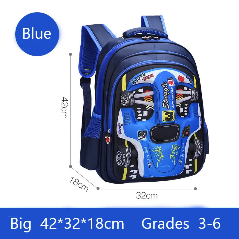 Lichtgewicht Waterdichte Rugzak voor Kleuterschoolkinderen - 3D Ontwerp in Rood en Blauw 11