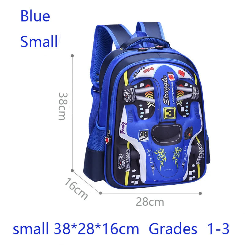 Lichtgewicht Waterdichte Rugzak voor Kleuterschoolkinderen - 3D Ontwerp in Rood en Blauw 13
