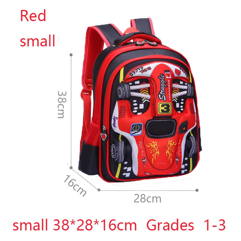 Lichtgewicht Waterdichte Rugzak voor Kleuterschoolkinderen - 3D Ontwerp in Rood en Blauw 14