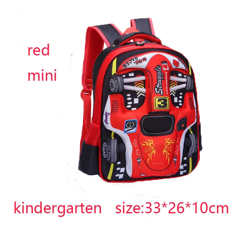Lichtgewicht Waterdichte Rugzak voor Kleuterschoolkinderen - 3D Ontwerp in Rood en Blauw 6