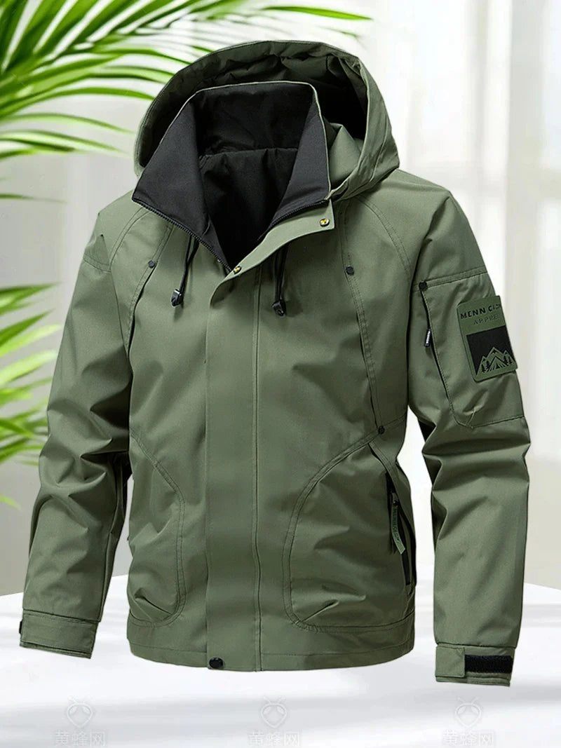 TerraShield – Chaqueta Softshell para Hombre – Ligera, Impermeable y con Capucha