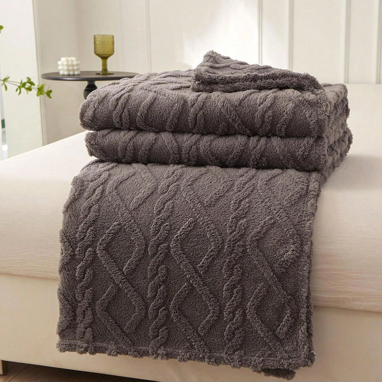 DreamNest – Manta de forro polar coral ligera y suave – Sofá y cama