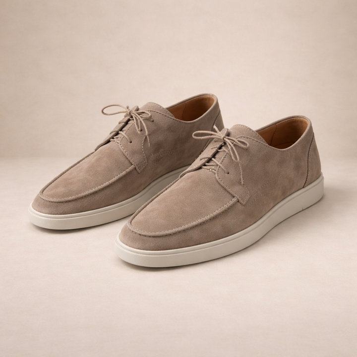 Loafers Suede Heren Regular Fit Leer Vetersluiting Gesloten Neus 0