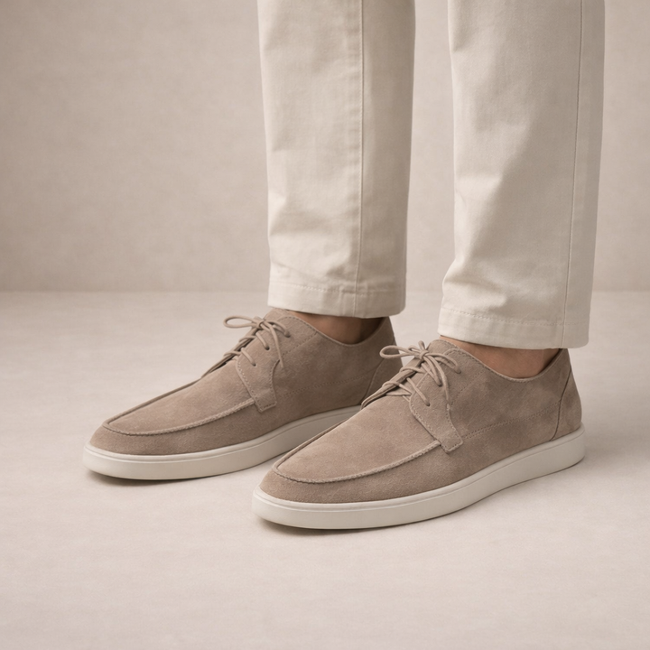 Loafers Suede Heren Regular Fit Leer Vetersluiting Gesloten Neus 1