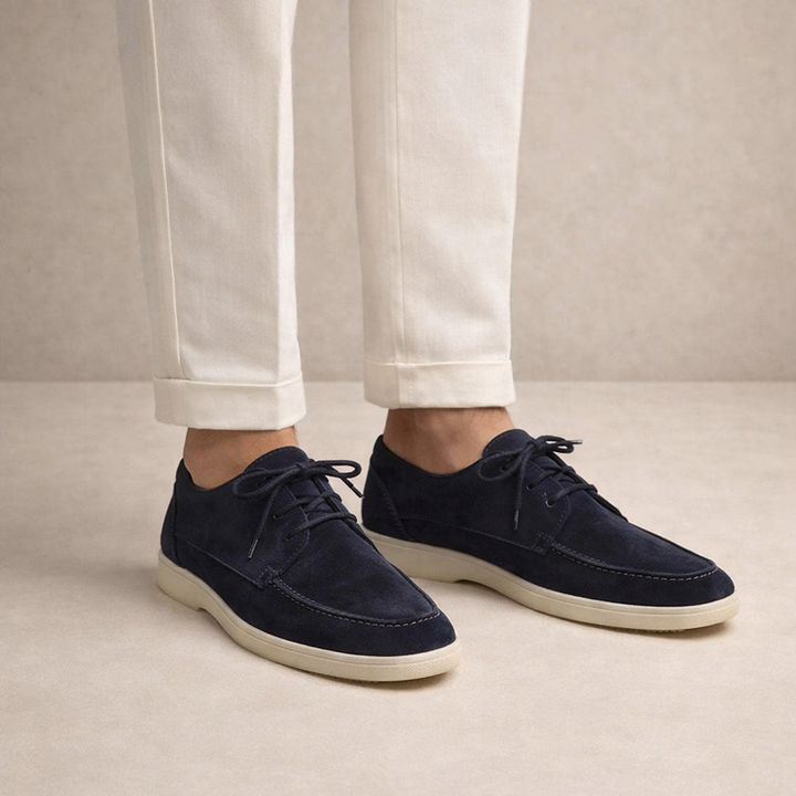 Loafers Suede Heren Regular Fit Leer Vetersluiting Gesloten Neus 3