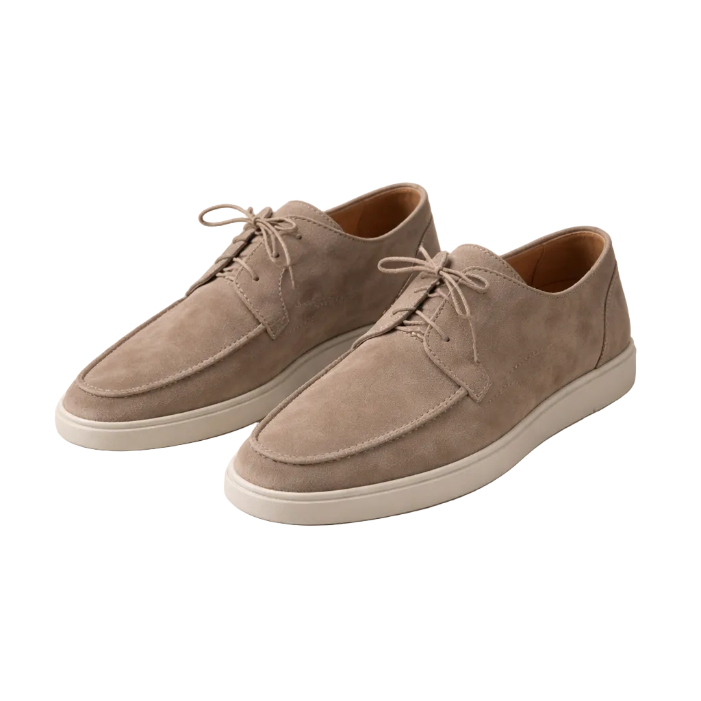 Loafers Suede Heren Regular Fit Leer Vetersluiting Gesloten Neus 4