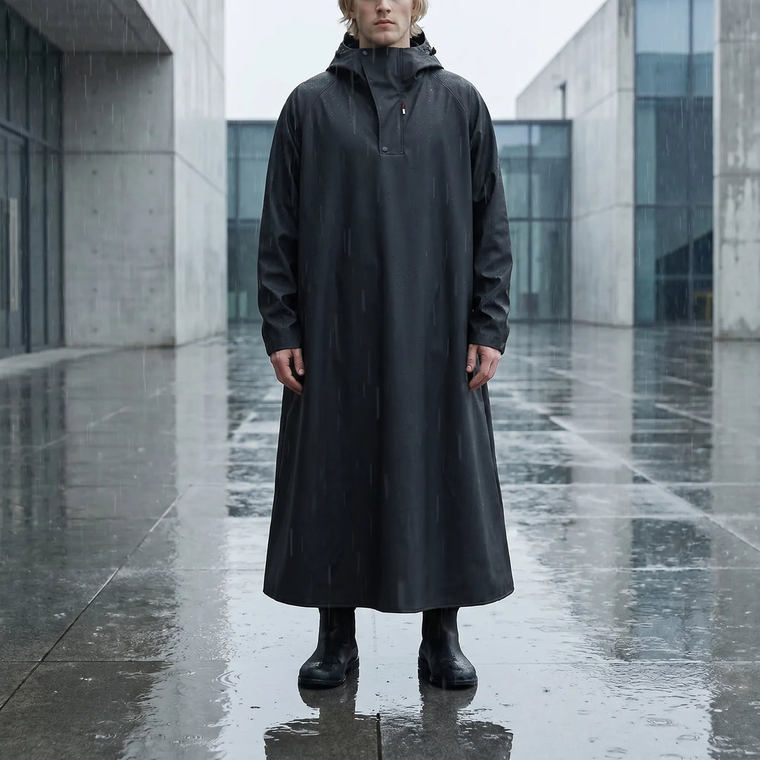 Long Hooded Riding Rain Jacket - Drizlecape 1