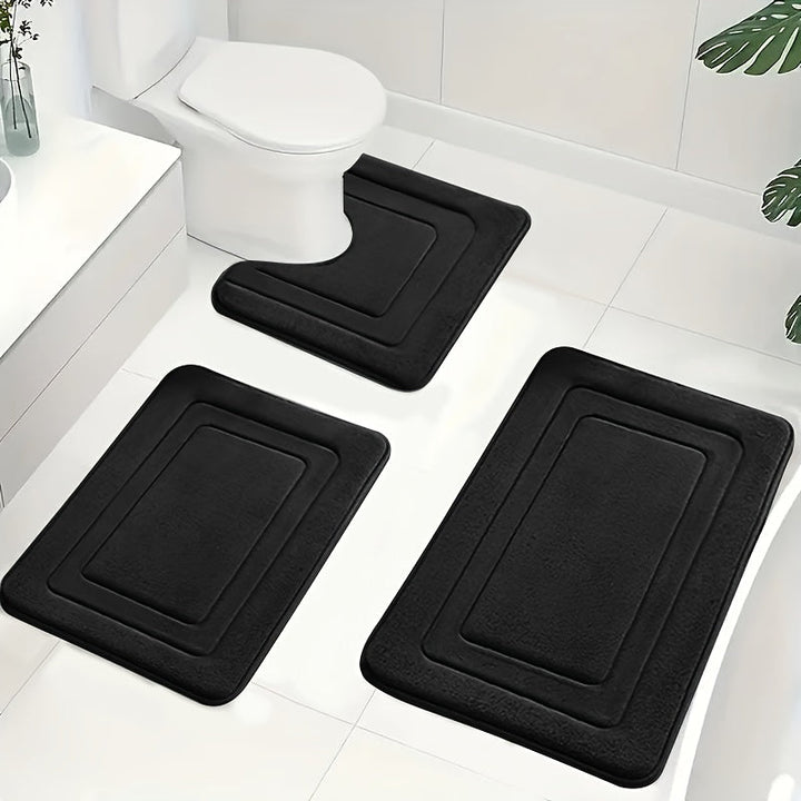 Luxe Memory Foam Badmat Set – Zachte, Absorberende &amp; Antislip 3-Delige Set 2