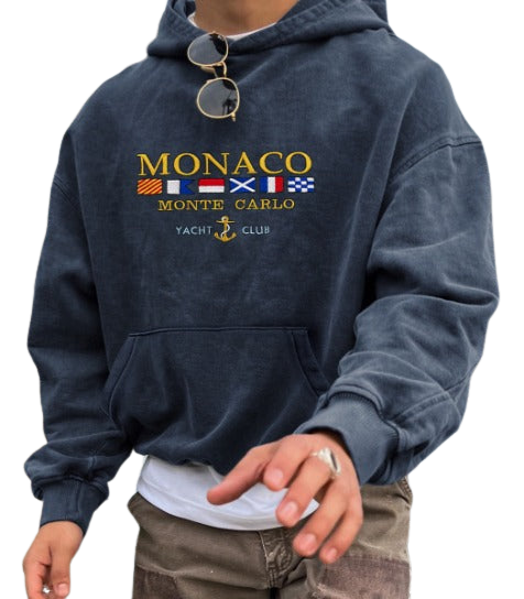 Sudadera con capucha para hombre Maison Élégant – Mezcla de algodón diseño Mónaco casual y chic