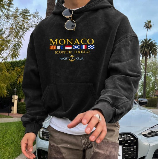 Sudadera con capucha para hombre Maison Élégant – Mezcla de algodón diseño Mónaco casual y chic
