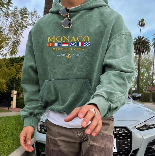 Sudadera con capucha para hombre Maison Élégant – Mezcla de algodón diseño Mónaco casual y chic