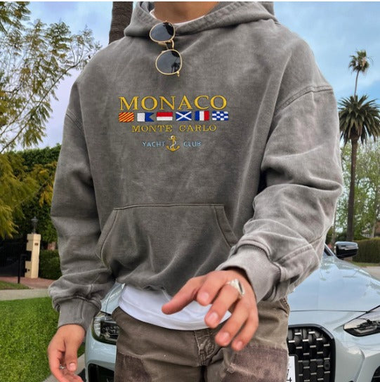 Sudadera con capucha para hombre Maison Élégant – Mezcla de algodón diseño Mónaco casual y chic