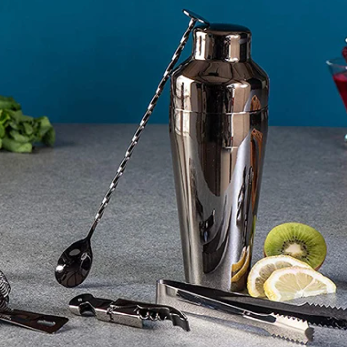 BarCraft Cocktailset – 10-delige RVS Shakerset voor Thuis