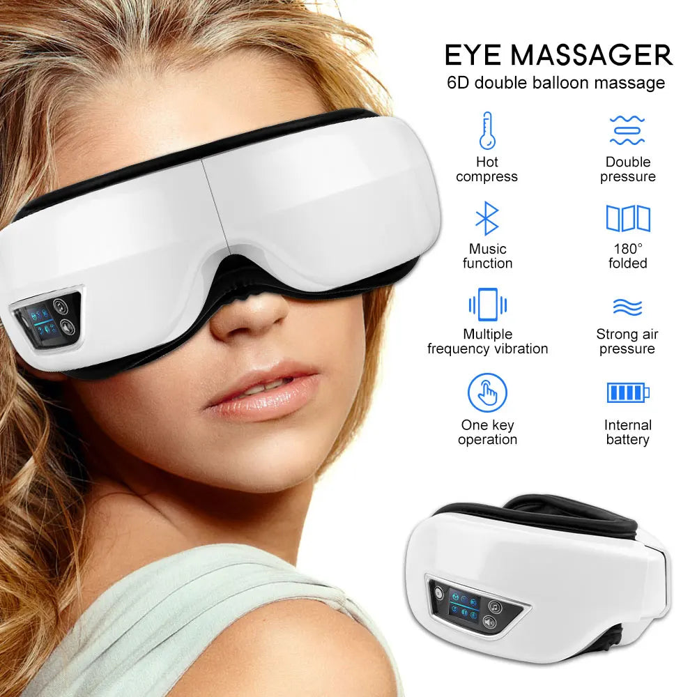 OcuRelax 6D Appareil de massage oculaire – Chaleur, Pression d'air & Musique