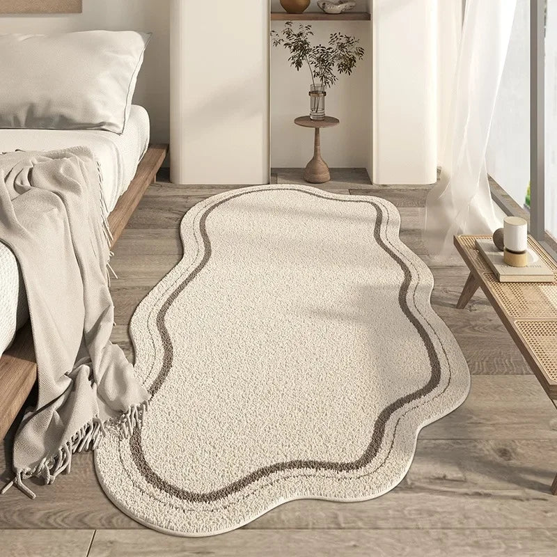 COZYART – Soft abstract cream-colored carpet with irregular design & non-slip backing Vestragear