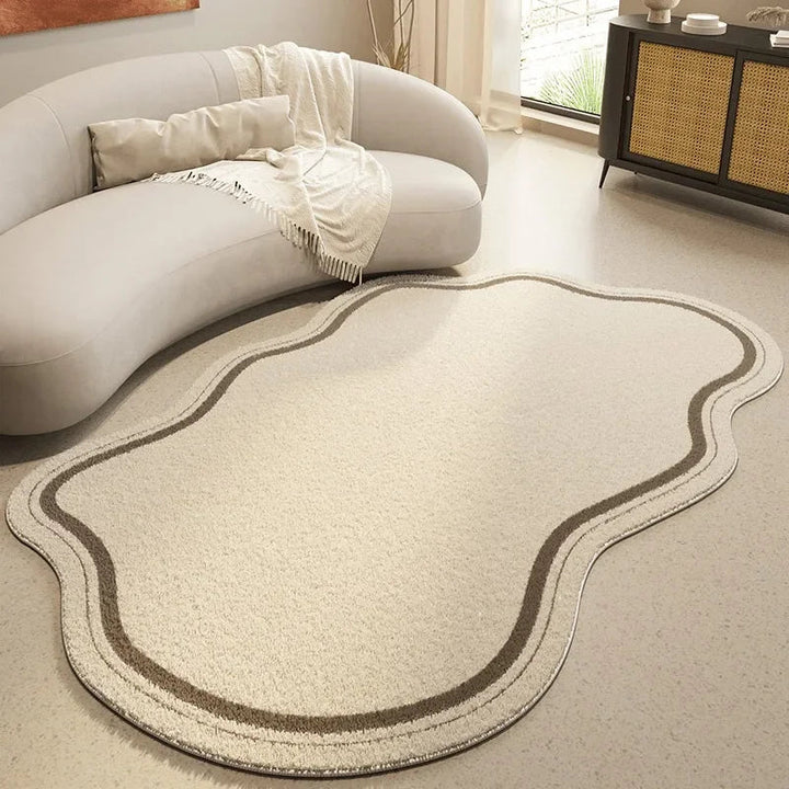 COZYART – Soft abstract cream-colored carpet with irregular design &amp; non-slip backing Vestragear