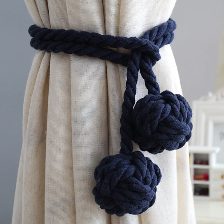 Macramé Gordijnhouders met Houten Stok – Handgeweven Katoenen Tie Backs voor Natuurlijke Boho Stijl | Sansoti 21