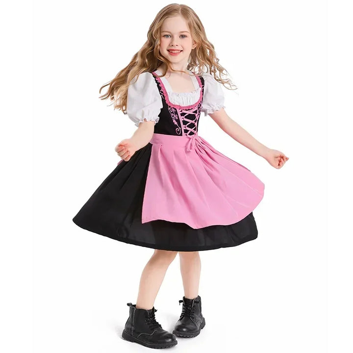 AlpenKinder – Meisjes Dirndl met Schort – Voor Oktoberfest &amp; Feesten